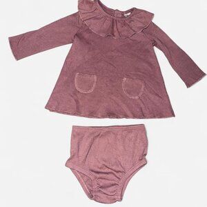 Modern Moments Baby Girl Ribbed Long Sleeve Dress & Diaper Cover 3-6 months